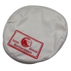 Vintage 1960s Cabbie Hat 345th Bombardment Group White Red